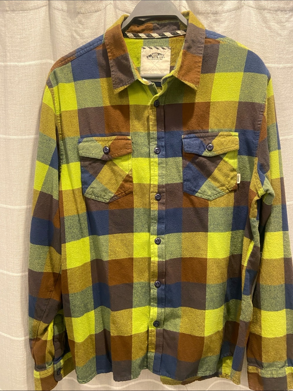 Vans Plaid Flannel Shirt in Green, Blue, Brown